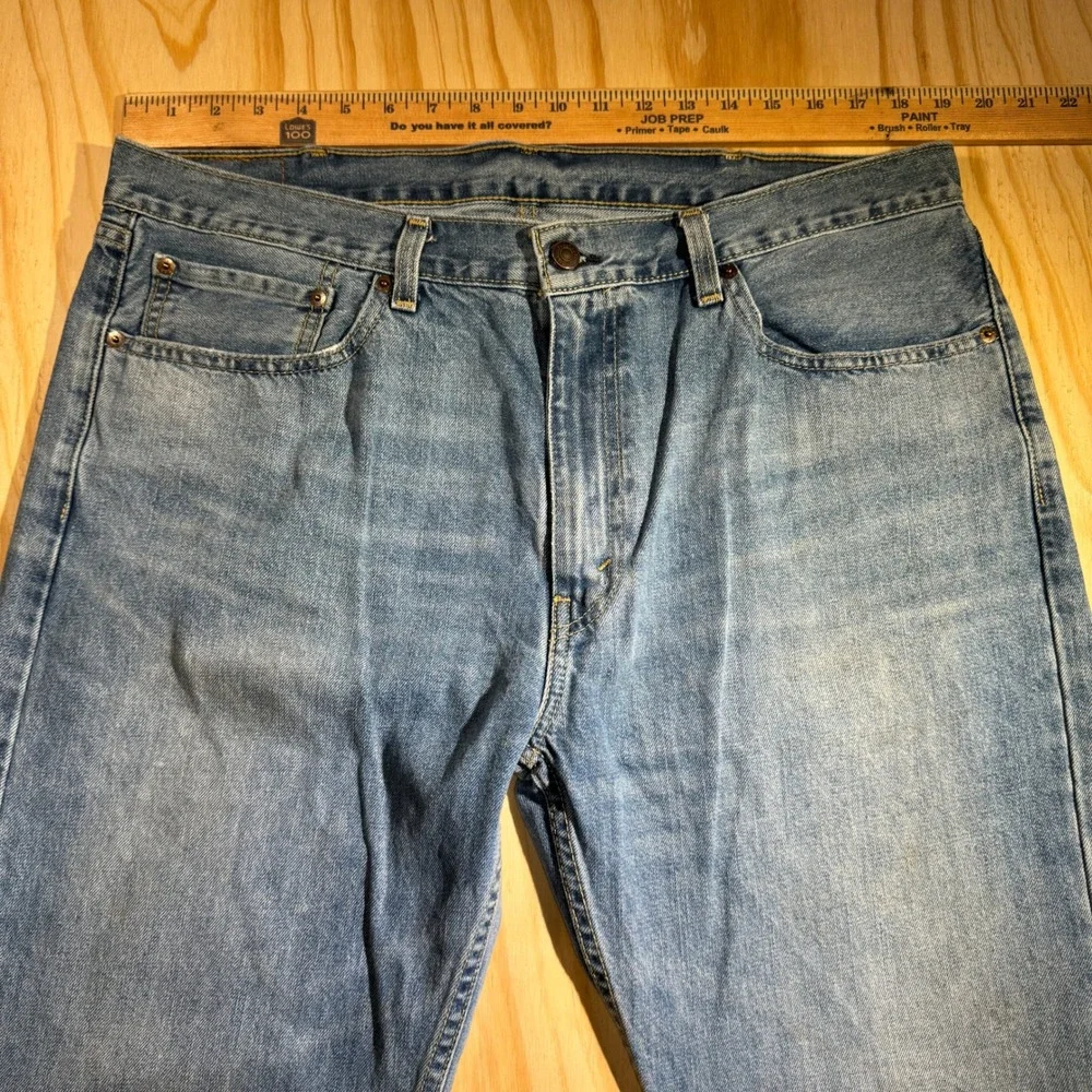 Levis 505 Regular Fit Straight Leg Jeans Men's W38 Light Wash Blue Denim